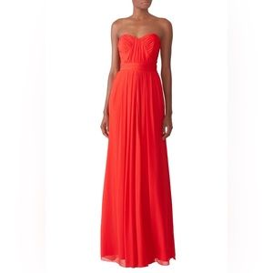 Badgley Mischka Faye Chiffon Gown Red 10